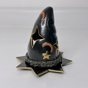 Irish Dresden 🧙‍♀️ Pointy Witch Hat Tea Light Candle Holder Halloween Decor